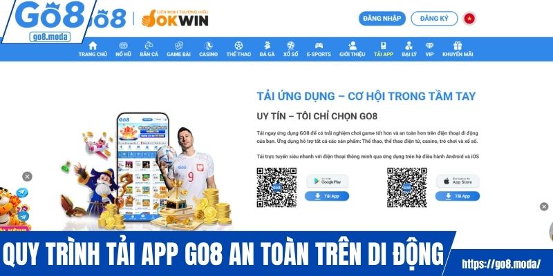 Quy trình tải app GO8 an toàn trên di động